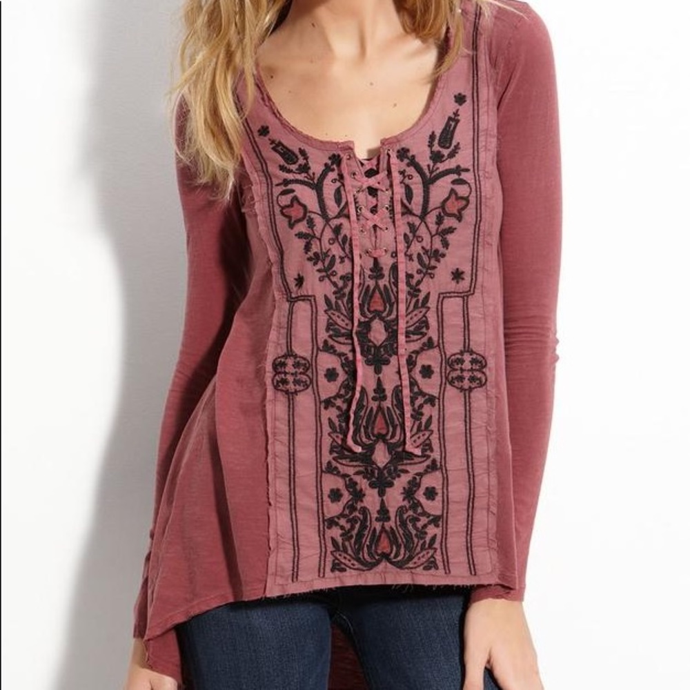 Free People Boho Long Sleeve Blouse